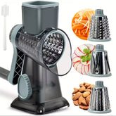 Rotary Food & Cheese Grater 6 Stainless Steel Blades with Suction Base