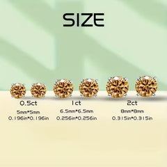S925 silver moissanite sparkling stud earrings