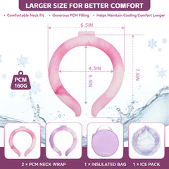 Reusable Neck Cooling Tube Wearable Hot Weather Cooler with Insulated Bag