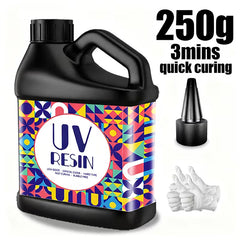250g UV Resin Kit – Crystal Clear, Fast-Curing with UV Light for Jewelry Making