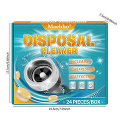 Garbage Disposal Cleaner & Deodorizer Tablets 24 Pack Foaming Citrus Freshener