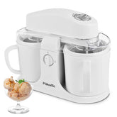 Home Ice Cream Maker with Two Bowls Easy Use Dessert Machine