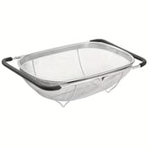 6 Quart Collapsible Stainless Steel Colander Fine Mesh Strainer with Expandable Handles