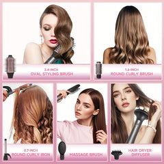5-in-1 Hot Air Comb – Negative Ion Hair Dryer, Curler, Straightener & Styling Brush