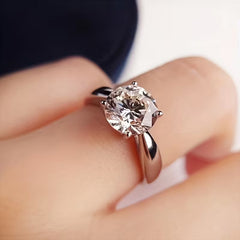 925 Sterling Silver Moissanite Adjustable Ring