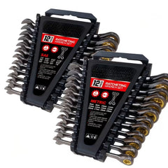 24-Piece Ratcheting Wrench Set – SAE & Metric CR-V Combination Wrenches