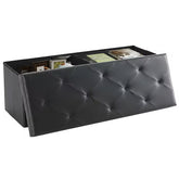 Folding Storage Ottoman Bench Padded Seat, Toy Storage Chest & Footrest