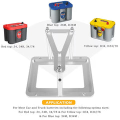 Universal billet aluminum battery tray hold-down mount