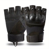 Half Finger Work & Outdoor Gloves Hard Knuckle Microfiber Leather Gloves
