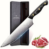 8-Inch Damascus Chef Knife, VG10 Steel, Sharp Ergonomic Wooden Handle