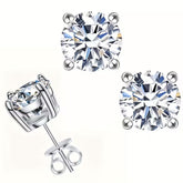 S925 silver 4ct moissanite screw-back stud earrings