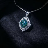 S925 silver 5 carat green moissanite pendant