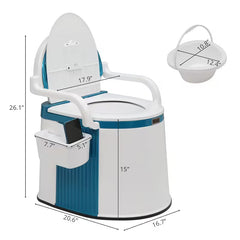 Portable 5-Gallon Camping Toilet with Backrest