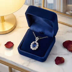 S925 silver lab-grown stone necklace