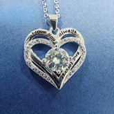 925 silver 1 carat moissanite heart pendant necklace