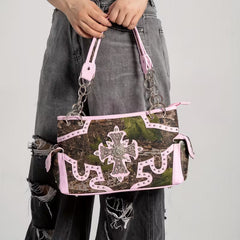 Western Camouflage Studded Handbag and Wallet Set camouflage design