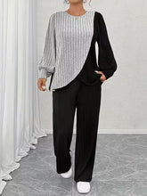 Women’s 2-piece color-block top and trousers set