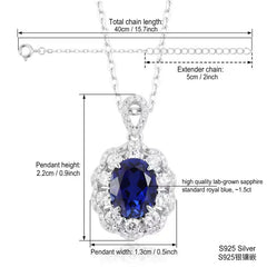 S925 silver lab-grown stone necklace