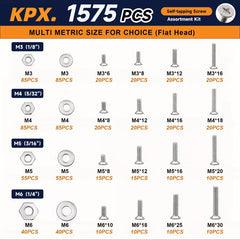 1575-Piece Nut & Bolt Assortment Set with Storage Case