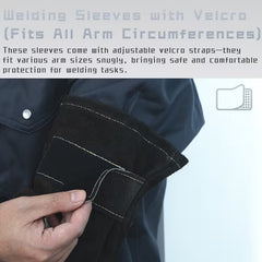 Flame-resistant leather welding arm protection sleeves