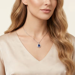 S925 silver lab-grown stone necklace