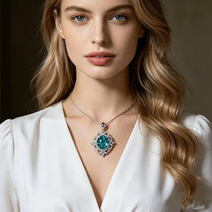 S925 silver 5 carat green moissanite pendant