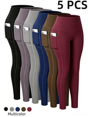 5-piece tummy control hip-lifting leggings set