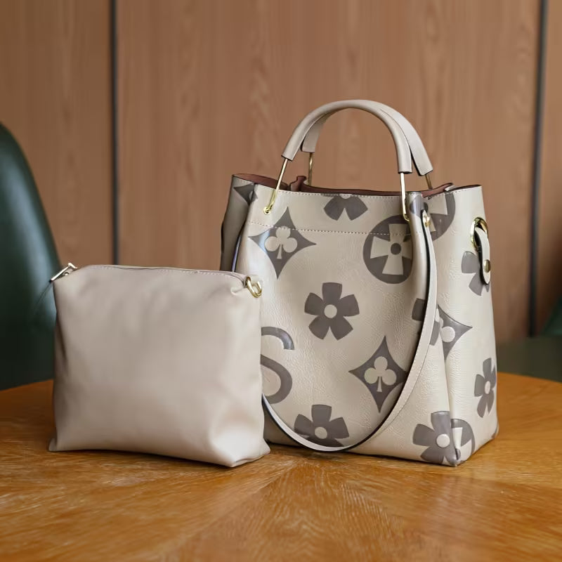 Elegant Flower Embossed Satchel Handbag stylish design