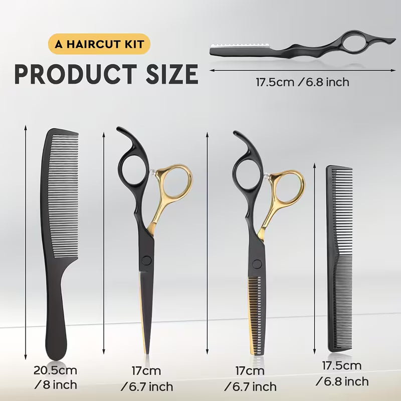 Professional hair cutting scissors kit with accessories