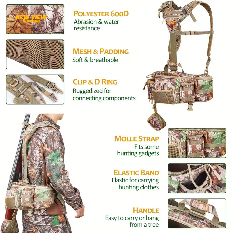 pack with 9 pockets and rifle holder