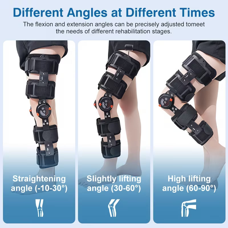 Adjustable hinged knee brace for support and stability