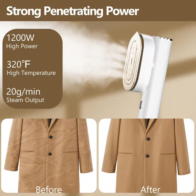 2 in 1 Garment Steamer & Iron Portable Travel Steamer with Fast Heat Up