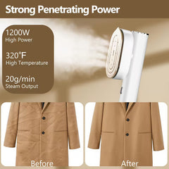 2 in 1 Garment Steamer & Iron Portable Travel Steamer with Fast Heat Up