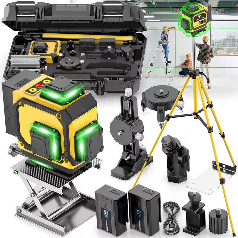 16-Line 4D Laser Level 360° Self-Leveling with Rechargeable Battery