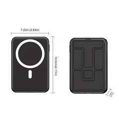 10,000mAh Magnetic Wireless Power Bank LED Display with USB C & Lightning Cables