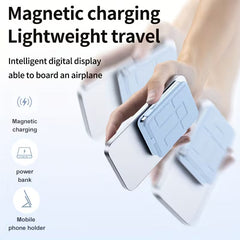 10,000mAh Magnetic Wireless Power Bank LED Display with USB C & Lightning Cables