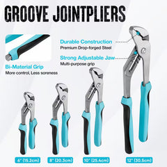 8-Piece Adjustable Wrench & Pliers Set – Forged Steel for Plumbing & Repairs