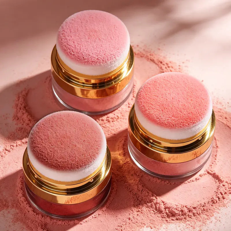 3 Color Blush Makeup Set with Mirror Compact Multi Color Face Makeup Kit