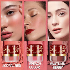 3 Color Blush Makeup Set with Mirror Compact Multi Color Face Makeup Kit