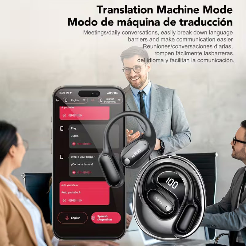 MINISO MS190 Real Time Translation Earbuds Bluetooth Wireless Earphones with App
