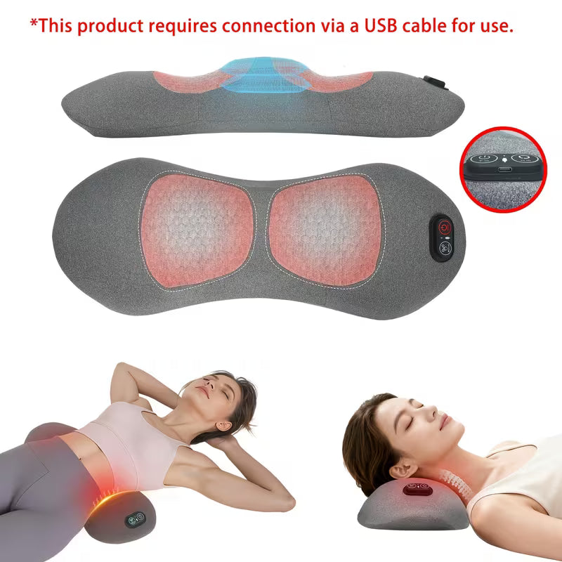 3-in-1 Lower Back Comfort Pillow with Heat & Vibration