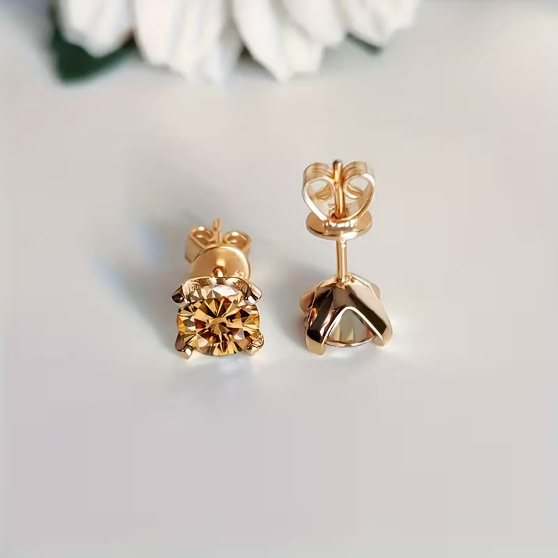 S925 silver moissanite sparkling stud earrings