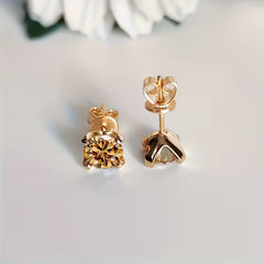S925 silver moissanite sparkling stud earrings