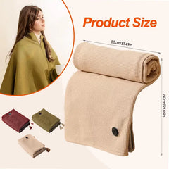Portable Heated Shawl Wrap for Women USB Powered, 3 Heat Levels & Soft Hood