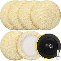 6-piece 8-inch wool buffing and polishing pad set