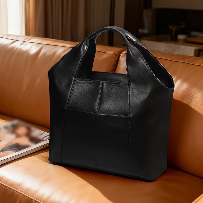 Women's Genuine Leather Burgundy Handbag leather detail