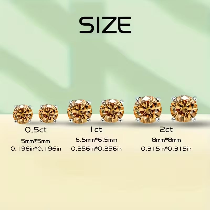 S925 silver moissanite sparkling stud earrings