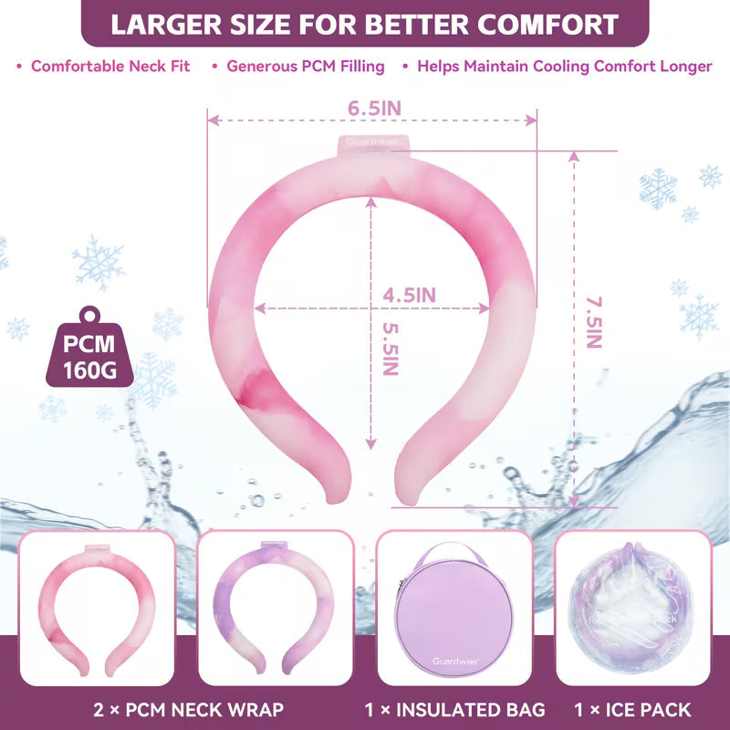 Reusable Neck Cooling Tube Wearable Hot Weather Cooler with Insulated Bag