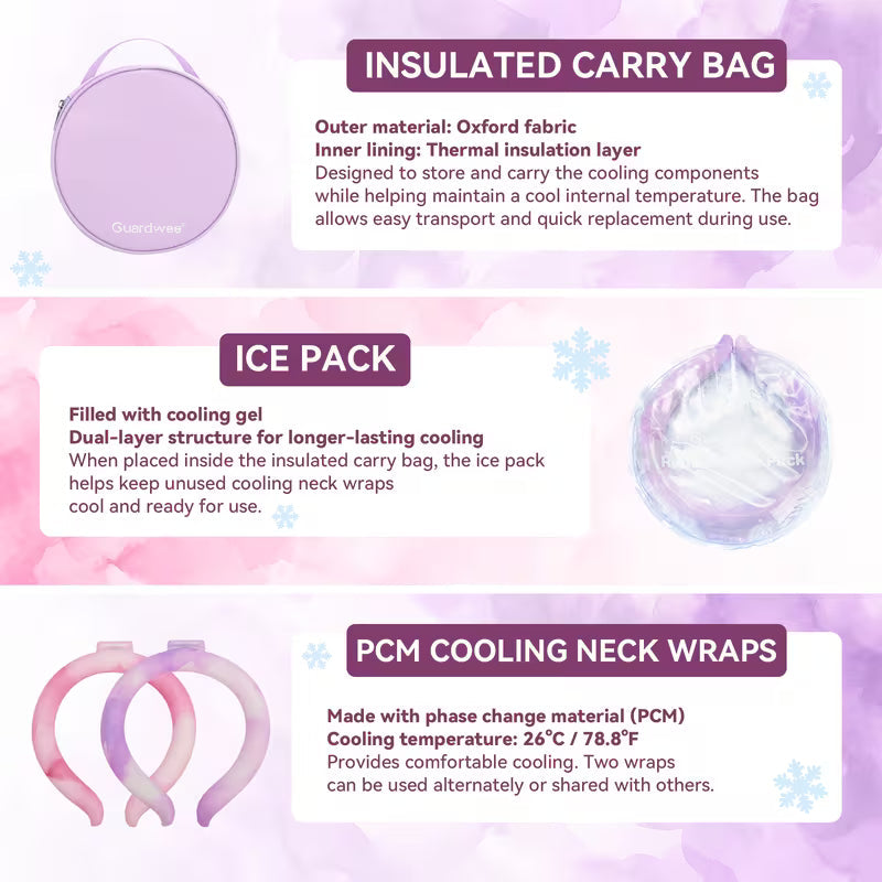 Reusable Neck Cooling Tube Wearable Hot Weather Cooler with Insulated Bag