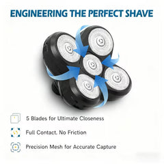 6-piece electric shaver replacement head set